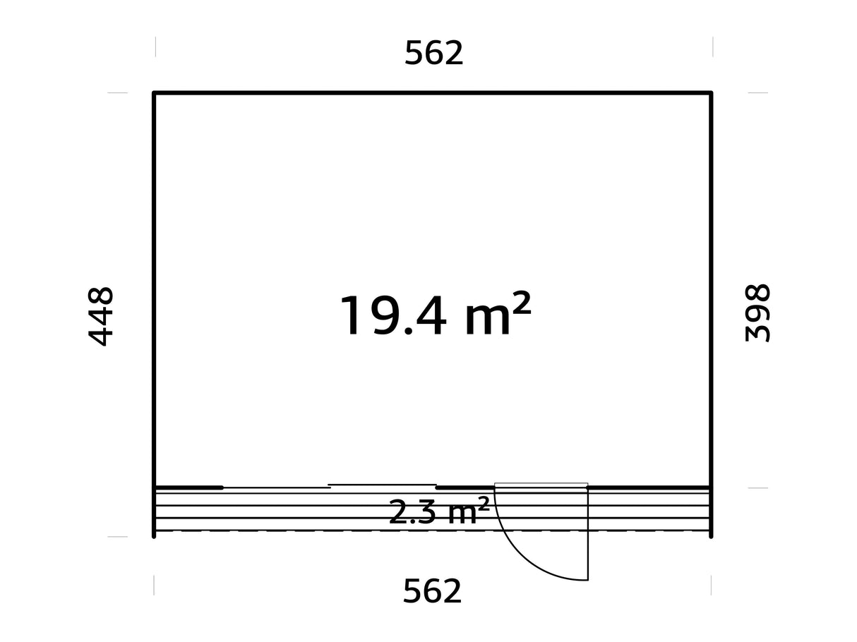 Johanna 19,4 m² (5,6x4,5 m | 18 mm) Põhjamaine minimaja – soojustusvalmis