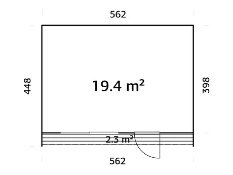 Johanna 19,4 m² (5,6x4,5 m | 18 mm) Põhjamaine minimaja – soojustusvalmis