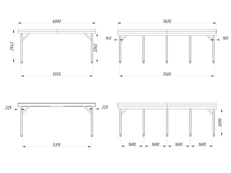 Karl 40.6m2 (5.55x7.32m) Lamekatusega kahekohaline autovarjualune