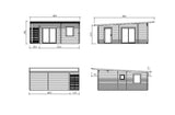 Cecilia 30m2 (5.4x6.7m | 70mm) Neljaruumiline suvemaja alumiiniumakende ja -ustega