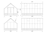 Emilia 13,8 m² (3x4,8 m | 18 mm) Kasvuhoone – tehases värvitud