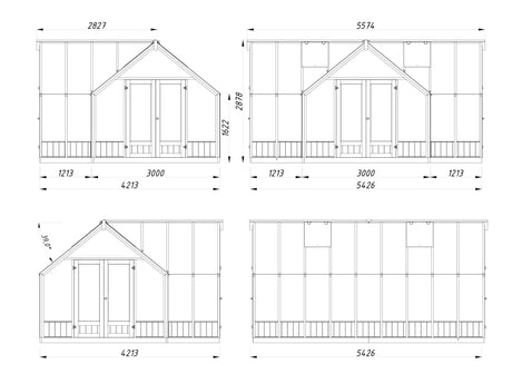 Emilia 19,1 m2 klaaskasvuhoone (RAL7012)