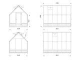 Emilia 8.2m2 (2.4x3.6m | 18mm) Halliks värvitud modernne klaasmaja