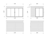 Serena 1 (4,2x3,2 m | 12,6 m² | 44 mm) Modernne klaaspaviljon aeda – alumiiniumuksed ja -aknad (ühekordne või topeltklaas)