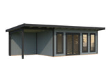 Aurelia 15,2 + 7,9 m² (8,3x3 m | 44 mm) Ruumikas modernne aiamaja katusealusega