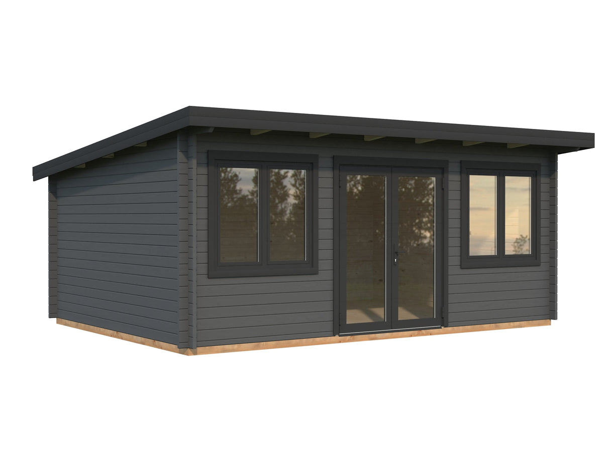 Lisandra 19,4 m² (5,5x4 m | 44 mm) Aiamaja alumiiniumuste ja -akendega