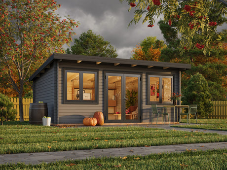 Lisandra 19,4 m² (5,5x4 m | 44 mm) Aiamaja alumiiniumuste ja -akendega
