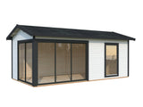 Amanda 17.2m2 (5.95x3m | 44mm) Lükanduste ja modernse nurgalahendusega aiamaja