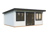 Lisandra 19,4 m² (5,5x4 m | 44 mm) Aiamaja alumiiniumuste ja -akendega