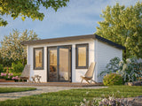 Lisandra 14,2 m² (4,7x3,5 m | 44 mm) Aiamaja alumiiniumuste ja -akendega