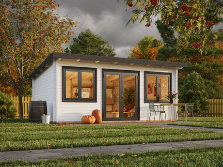 Lisandra 19,4 m² (5,5x4 m | 44 mm) Aiamaja alumiiniumuste ja -akendega
