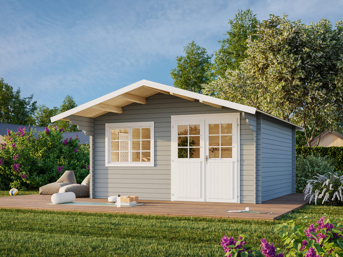 Britta 17.5m2 (4.26x4.26m | 40mm) Mägimajakese stiilis freespruss-aiamaja