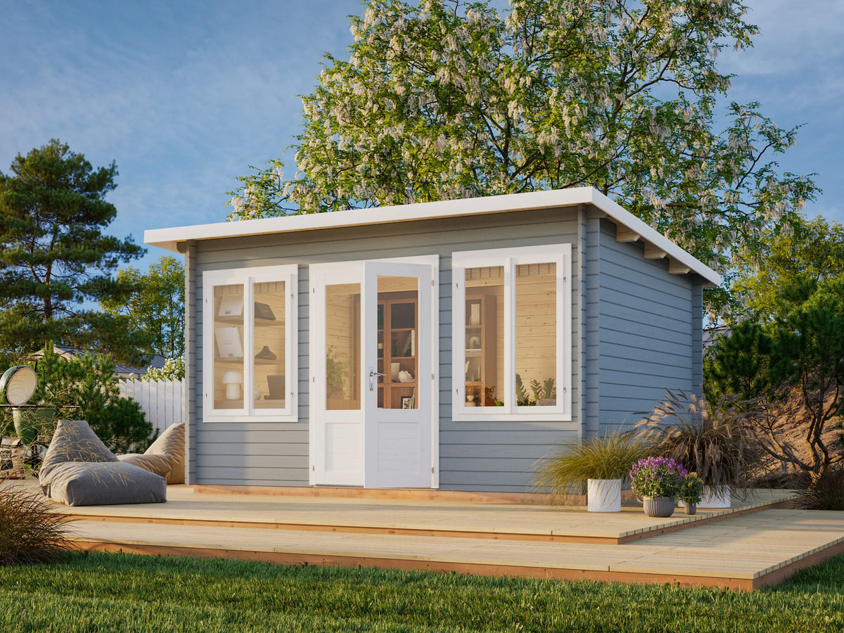 Lisa 11.5m2 (4x3m | 34mm) Lamekatusega freespruss-aiamaja