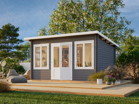 Lisa 11.5m2 (4x3m | 34mm) Lamekatusega freespruss-aiamaja