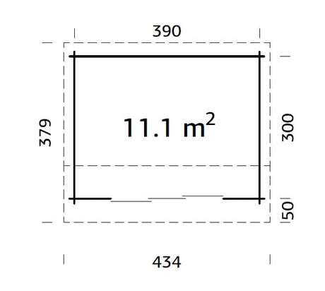 Ines 11.1m2 (3.9x3m | 44mm) Lükandustega freespruss-aiamaja