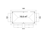 Bianca 16.6m2 Set 112 (5.88x3m) Nelja luugiga suur kiosk