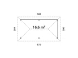 Bianca 16.6m2 Set 109 (5.88x3m) Võreseintega paviljon