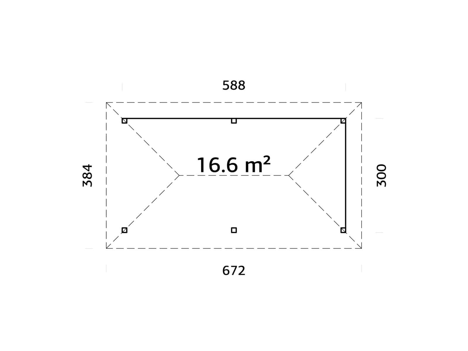 Bianca 16.6m2 Set 109 (5.88x3m) Võreseintega paviljon