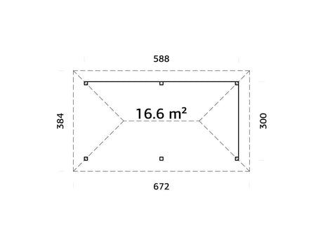Bianca 16.6m2 Set 109 (5.88x3m) Võreseintega paviljon
