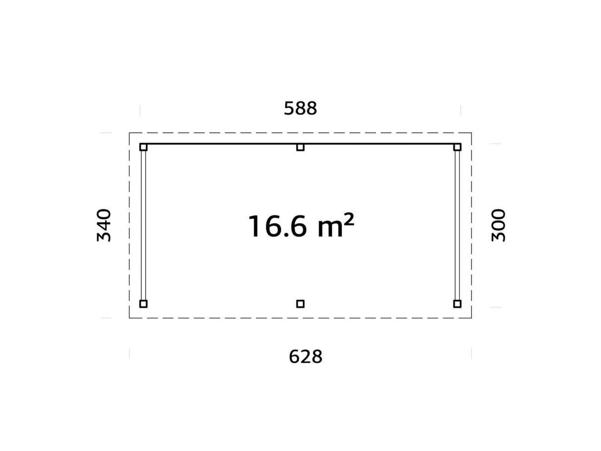 Lenna 16.6m2 Set 308 (5.88x3m) Lamekatusega suur väliköök
