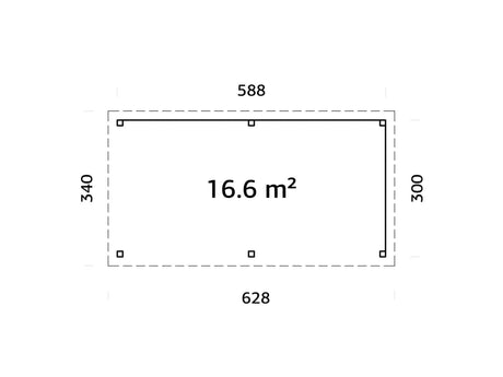 Lenna 16.6m2 Set 309 (5.88x3m) Lamekatusega suur paviljon võreseintega