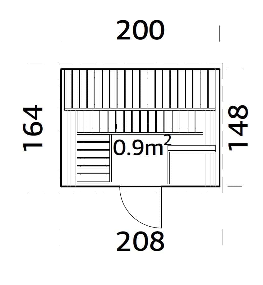 Anita 0.9m2 (2x1.6m | 42mm) Väike torusaun