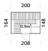 Anita 0.9m2 (2x1.6m | 42mm) Väike torusaun