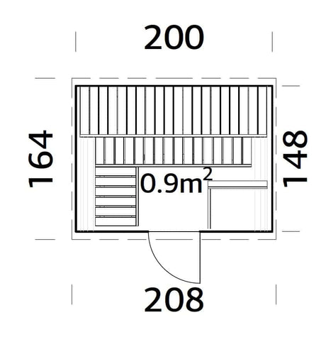 Anita 0.9m2 (2x1.6m | 42mm) Väike torusaun