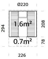 Anita 1.6+0.7m2 (2.2x2.9m | 42mm) Torusaun
