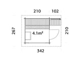 Sanna 4.1m2 (2.1x2.1m | 44mm) Kompaktne saunamajake