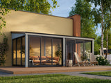 Lumi 16,2 m² (5,8x3 m | 120x120 mm) Modernne seinale kinnituv klaaspaviljon aeda