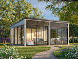 Saga 23,3 m² (5,8x4,2 m | 120x120 mm) Ruumikas ja modernne eraldiseisev klaasaed või suvetuba aeda