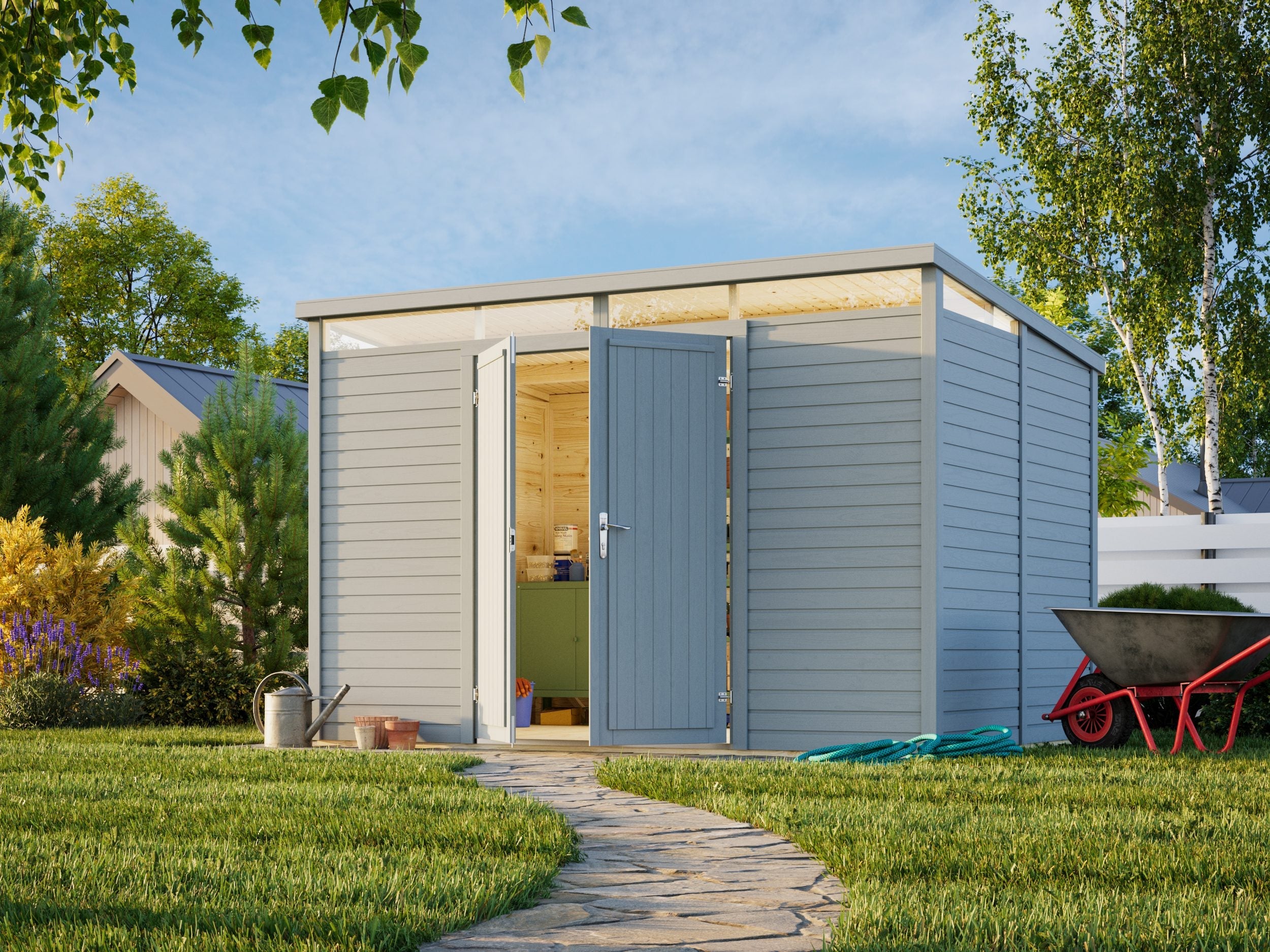Elias 7,3 m² (3,3x2,3 m | 16 mm) Puidust aiakuur ülemiste akendega