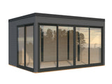 Serena 1 (4,2x3,2 m | 12,6 m² | 44 mm) Modernne klaaspaviljon aeda – alumiiniumuksed ja -aknad (ühekordne või topeltklaas)