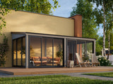 Lumi 16,2 m² (5,8x3 m | 120x120 mm) Modernne seinale kinnituv klaaspaviljon aeda