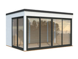 Serena 1 (4,2x3,2 m | 12,6 m² | 44 mm) Modernne klaaspaviljon aeda – alumiiniumuksed ja -aknad (ühekordne või topeltklaas)