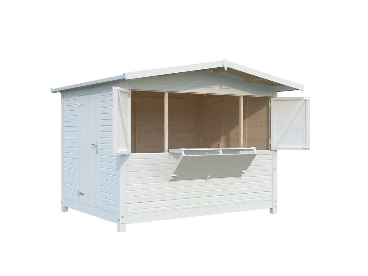 Marian 6.2m2 (2.98x2.28m | 16mm) Valmis seinaelementidest kokkuvolditav kiosk