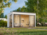 Serena 1 (4,2x3,2 m | 12,6 m² | 44 mm) Modernne klaaspaviljon aeda – alumiiniumuksed ja -aknad (ühekordne või topeltklaas)
