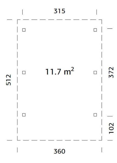 Karl 11.7m2 (3.15x3.72m) Lamekatusega autovarjualune