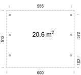 Karl 20.6m2 (5.55x3.72m) Lamekatusega kahekohaline autovarjualune