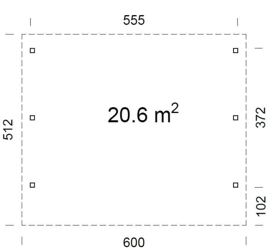 Karl 20.6m2 (5.55x3.72m) Lamekatusega kahekohaline autovarjualune