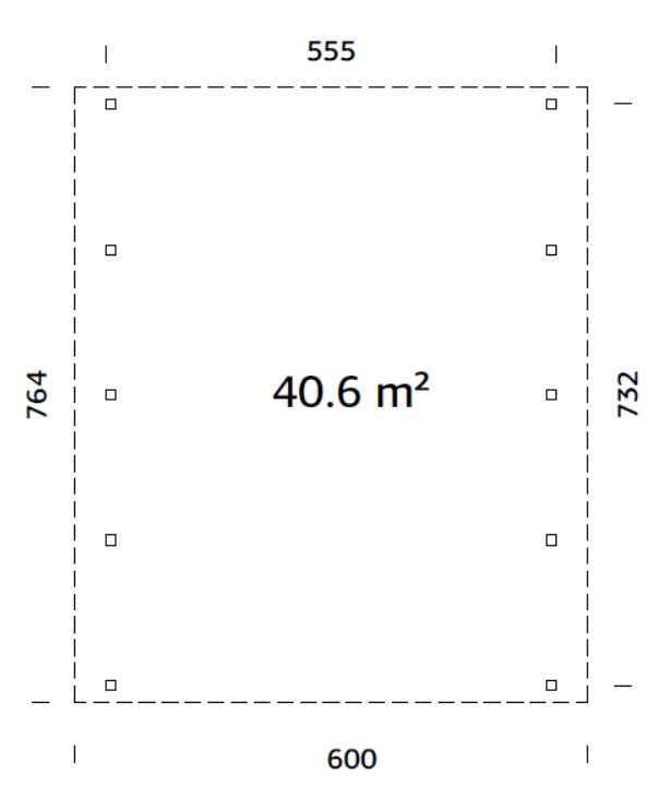 Karl 40.6m2 (5.55x7.32m) Lamekatusega kahekohaline autovarjualune