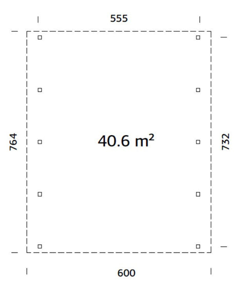 Karl 40.6m2 (5.55x7.32m) Lamekatusega kahekohaline autovarjualune