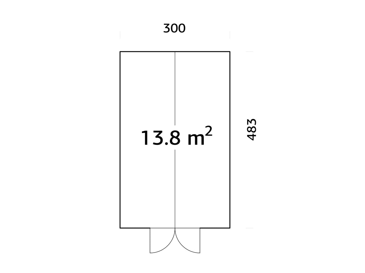 Emilia 13,8 m² (3x4,8 m | 18 mm) Kasvuhoone – tehases värvitud