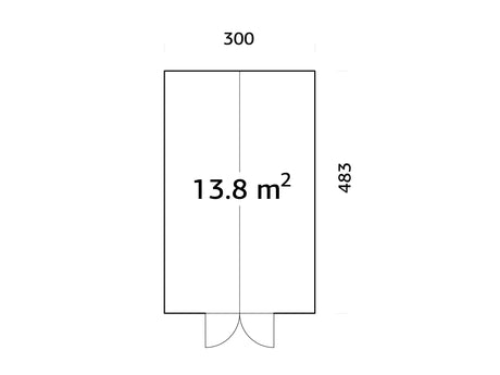 Emilia 13,8 m² (3x4,8 m | 18 mm) Kasvuhoone – tehases värvitud