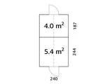 Emilia 5,4 + 4 m² (2,4x4,3 m | 18 mm) Kompaktne kasvuhoone ja kuur – süvaimmutatud