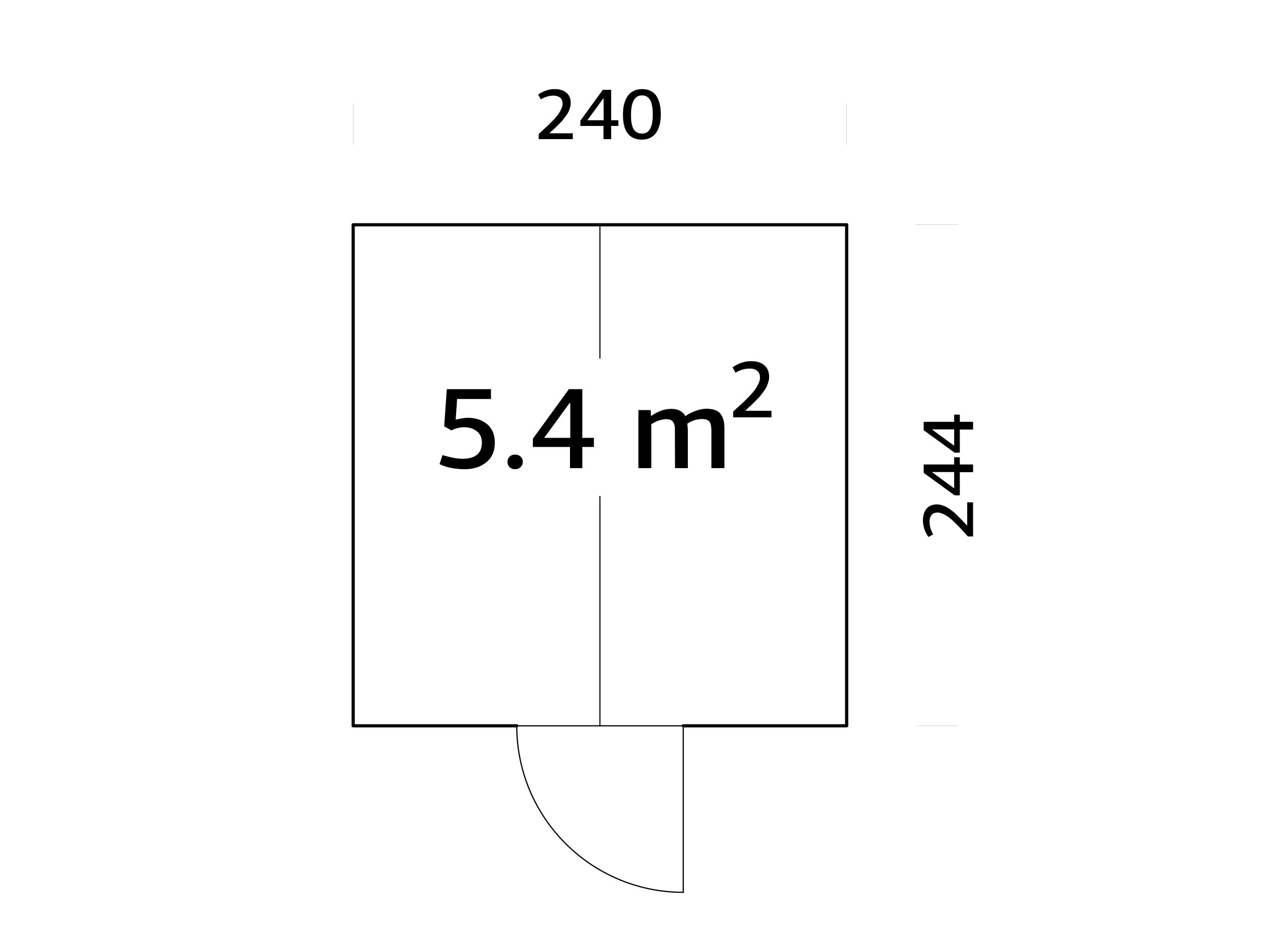 Emilia 5,4 m² (2,4x2,4 m | 18 mm) Kasvuhoone – tehases värvitud