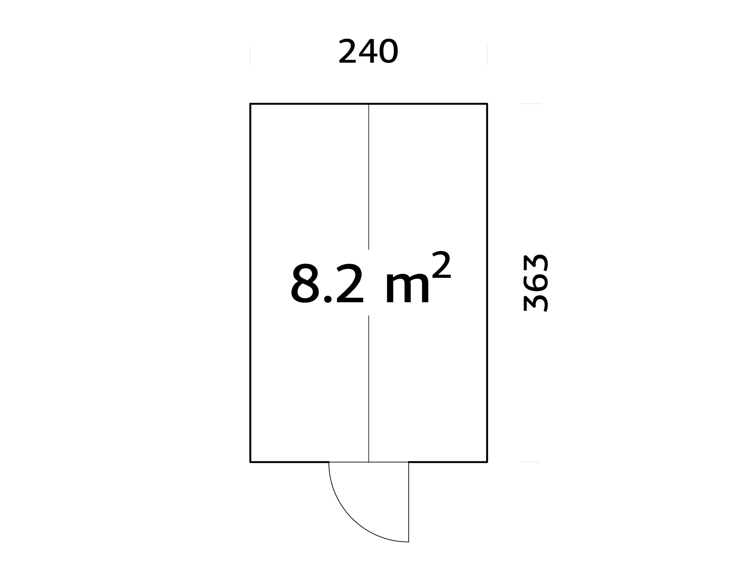 Emilia 8.2m2 (2.4x3.6m | 18mm) Halliks värvitud modernne klaasmaja