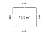 Serena 1 (4,2x3,2 m | 12,6 m² | 44 mm) Modernne klaaspaviljon aeda – alumiiniumuksed ja -aknad (ühekordne või topeltklaas)