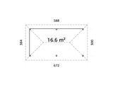 Bianca 16.6m2 Set 109 (5.88x3m) Võreseintega paviljon